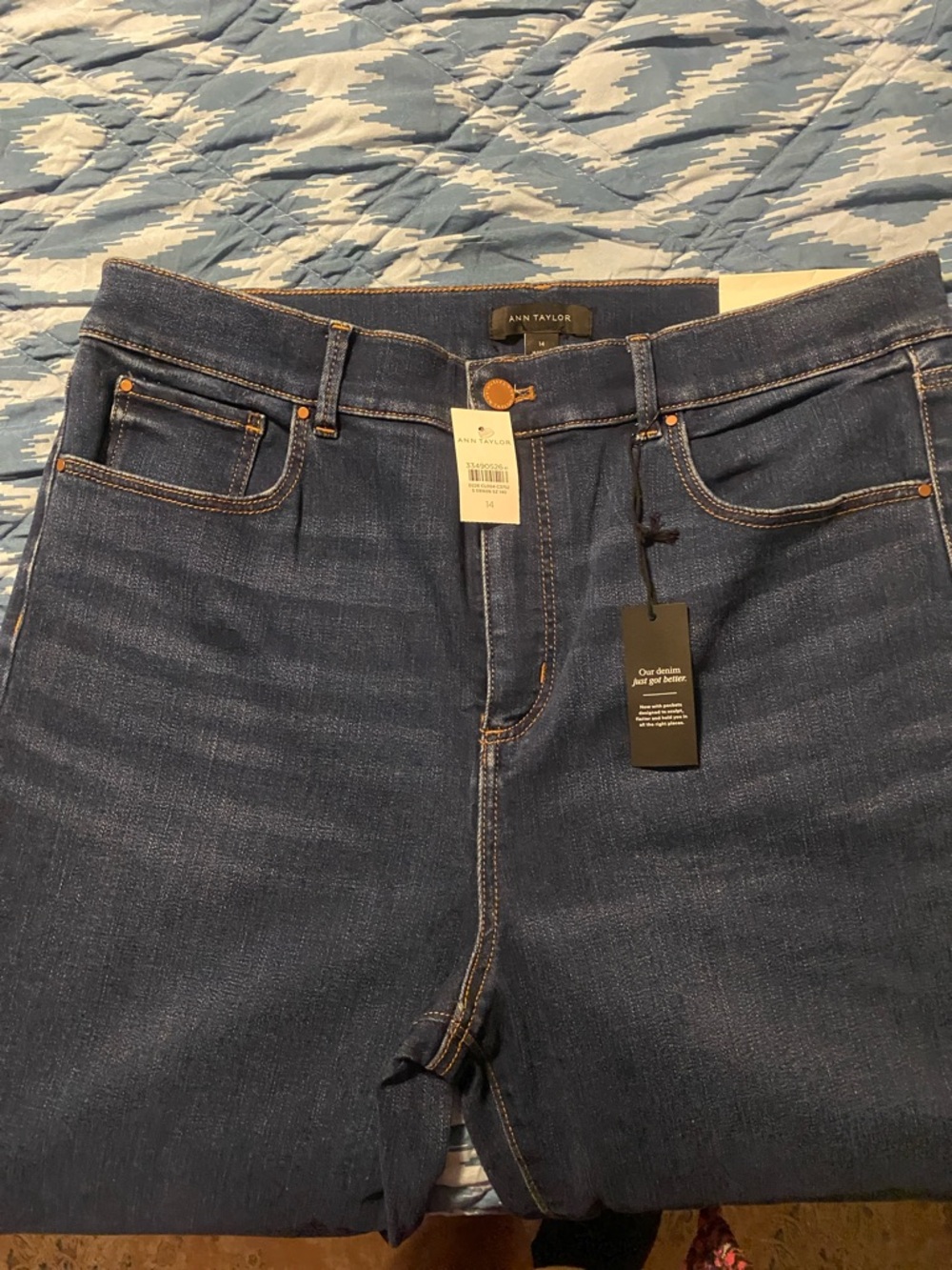 NWT Ann Taylor Deep Indigo High-Rise Jeans, The Boot Crop